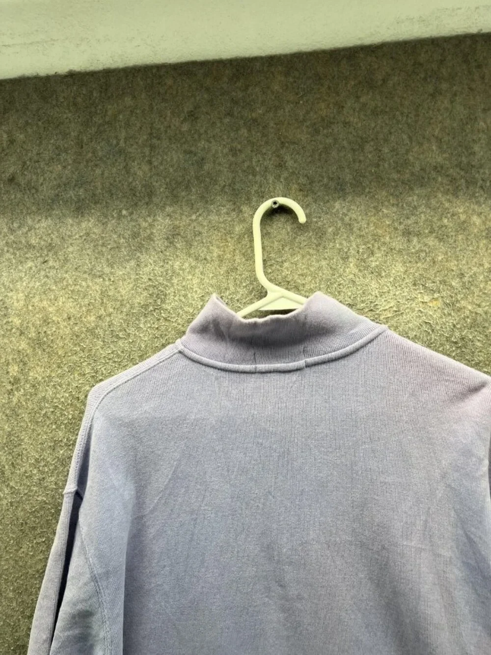 Polo Ralph Lauren Sweater Men Large Purple 1/4 Zip Mock Neck Knit Pullover Logo